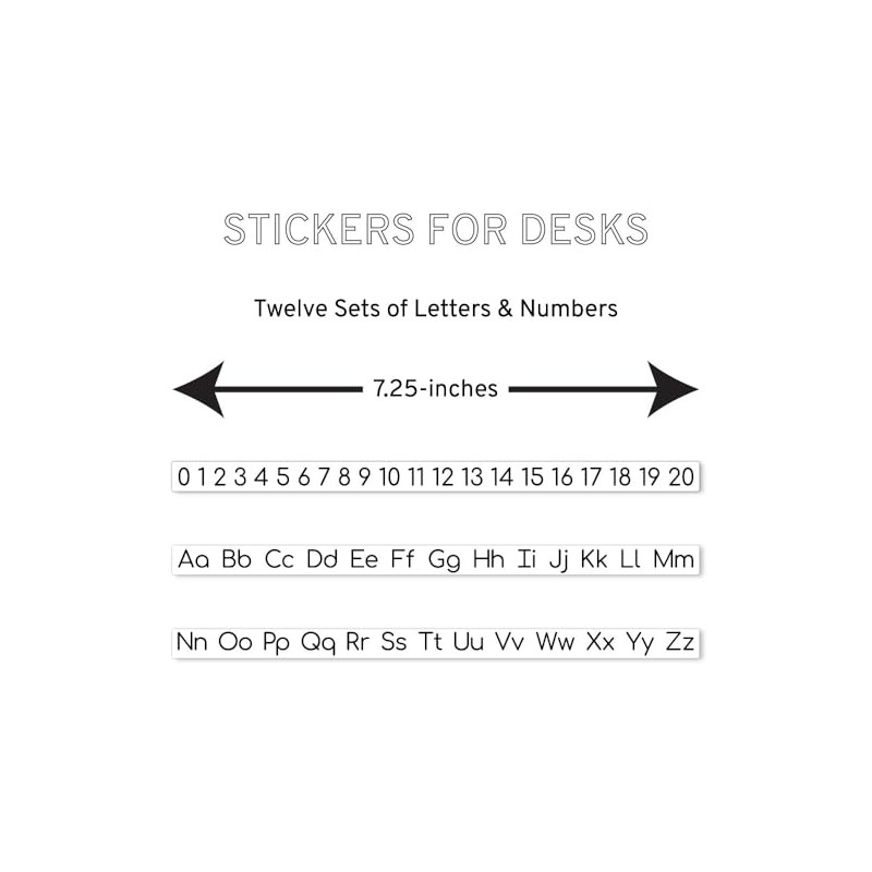 Reusable Letter Strips and 0-20 Number Strips, 12 Sets, Uppercase