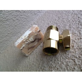 Brass Shower Flow Control Valve with Handmade Soap (2 Piece Bundle) - Titanium Gold