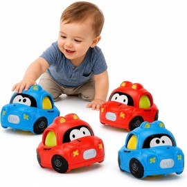 4 Pack Inertial Push Pull Car Toys for Baby Boy Girl Toddlers