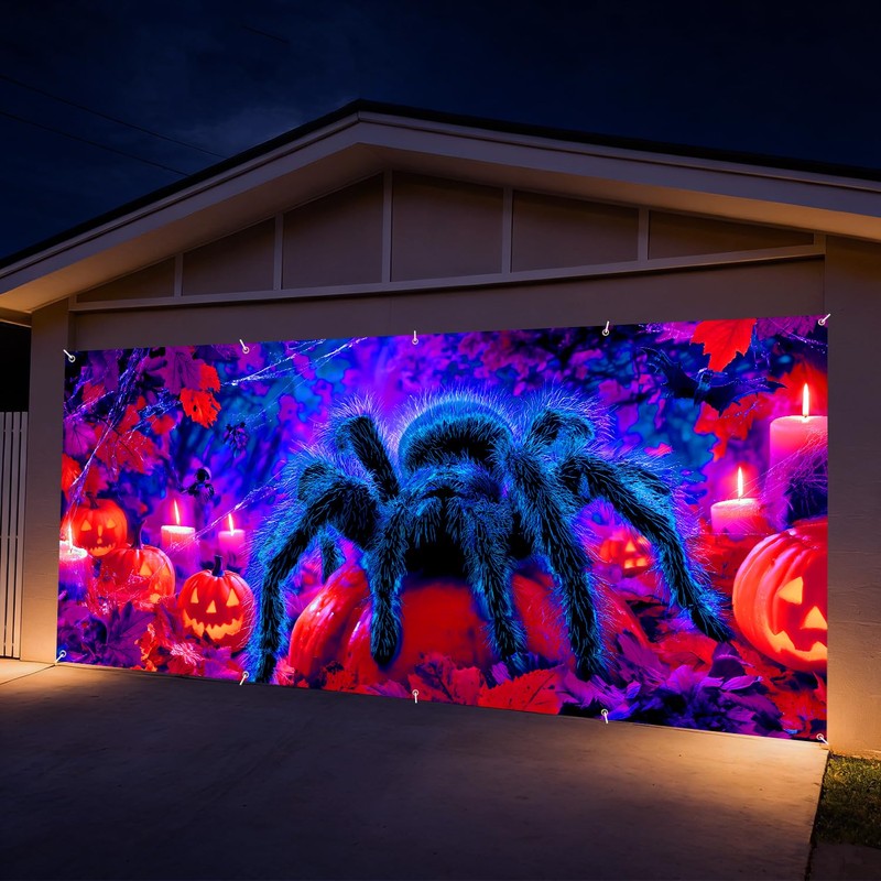 7 x 16 ft Giant Spider Halloween Garage Door Decorations