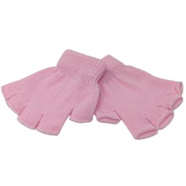 WS Accessories 1 Pair of Kids Unisex Fingerless Gloves [Light Pink]