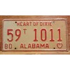 Vintage 1980 ALABAMA License Plate Antique Car Tag