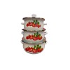 MEGA COOK 6 PC Strawberries Stock Pot Enamel