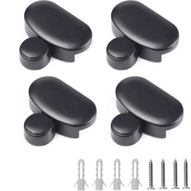 Frameless Mirror Clips - Zinc Alloy Mirror Floating Glass Clip - Oval Mounted Mirrors Bracket - Bathroom Fitting Suitable 3-5mm Thick Glass Black - (4 Pcs)