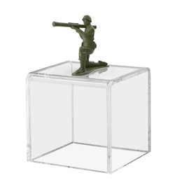 Marketing Holders 15”W x 15" H x 15" D Cube Base Art Gallery Display Sculpture Clear See Through Stand Trinkets Trophies Collectibles Safety Cover Display