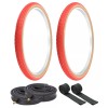 PRO+ BICYCLE TIRES 26 x 1.75 RED/GUM P-104A COMP III W/HEAVYDUTY TUBES+RIMSTRIP