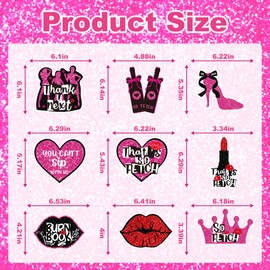 Princess Birthday Party Decorations Set - 9 Pcs Hot Pink Girls Theme Honeycomb Centerpieces for Girls Theme Birthday, Bridal Shower, Wedding, Baby Shower Bachelorette Party Supplies
