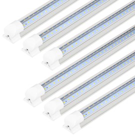 hykolity 6 Pack 4FT LED Shop Light,40W, 5200LM, 6500K Super Bright White,V Shape Integrated T8 LED Tube Light,4 Foot Linkable Shop Lights with Built-in ON/Off Switch for Garage,Warehouse,Workshop