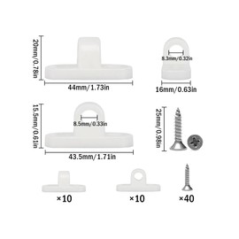 Abiyou Awning Eyelets Set, 20 Pieces Awning Eyelets for Motorhomes and Caravans with 40 Screws, Awning Eyelets Plastic, Awning Eyelets Caravan, Vertical and Horizontal Installation, for Caravans