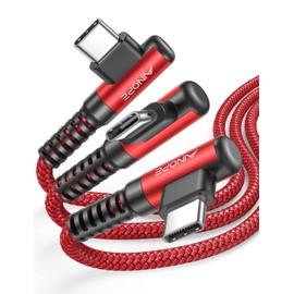 AINOPE USB C to USB Cable [3-Pack 3.3ft/6.6ft/10ft] 3.1A USB Fast Charge Right Angle, Resistant Nylon Braided USB C Charging Cable Compatible with Galaxy S21 S20 Plus, Note 20 10 9, Moto