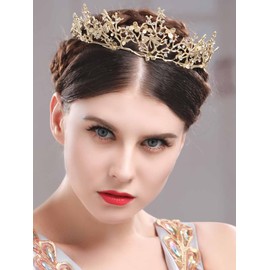Aukmla Wedding Crowns and Tiaras Baroco Style for Women (Queen Style)
