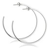 Sterling Silver Hoop Stud Earrings 24mm Square Edge 925 Hoops