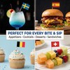 120Pcs EU Countries Flag Cocktail Picks - Bamboo Toothpicks for