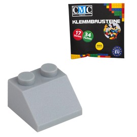 CMC imports 100 Clamping Blocks Roof Blocks Roof Building Blocks Clamping Blocks 2 x 2 Nubs 45° Roof Slopes Ridged Tile Various Colours (Light - Grey / 411)