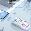 FREEWOLF Gaming Mouse, A2 Transparent RGB White, 2.4G/BT Connection, Wireless