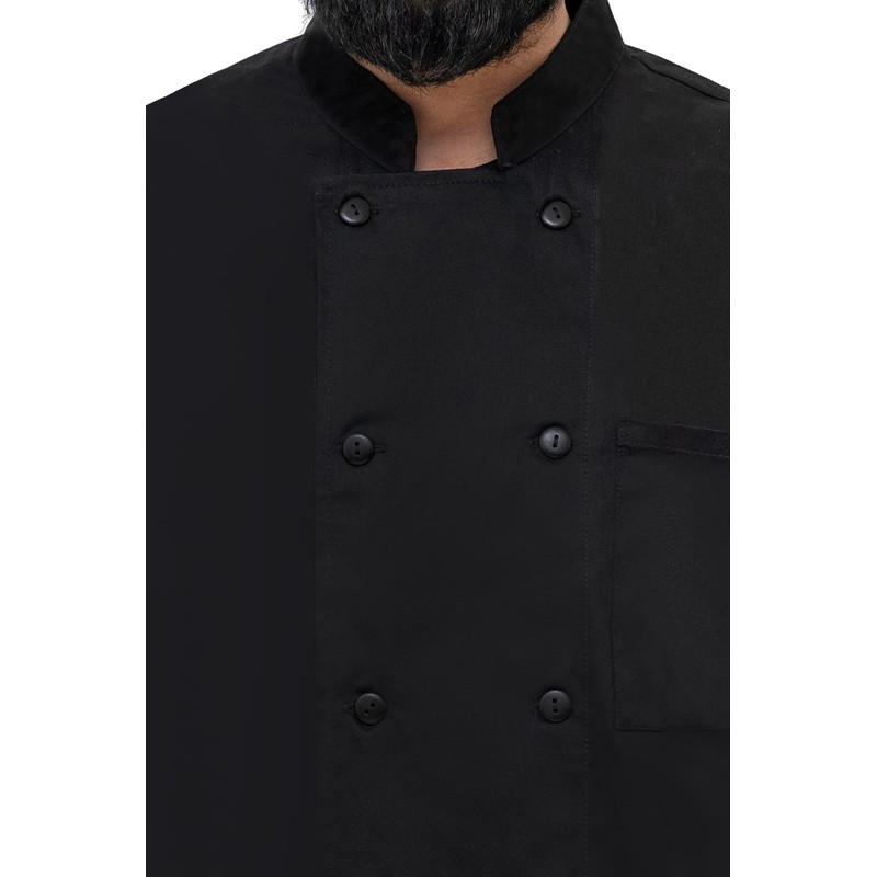 NexaKnit Chef Jacket/Chef Coat Short Sleeves (Black, Medium)