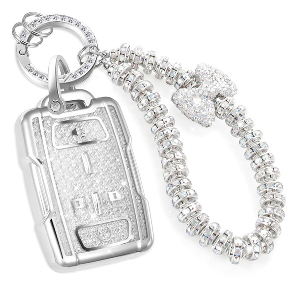 CTRINEWS for GMC Key Fob Cover with Fashionable Zirconia Wristlet