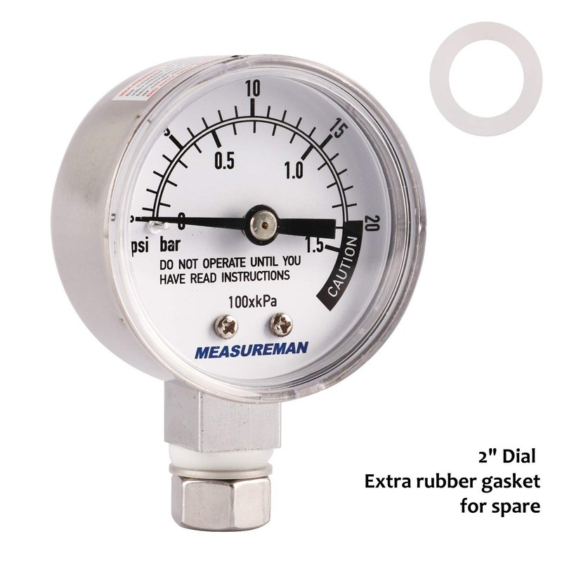 MEASUREMAN Stainless Steel Pressure Cooker Gauge, Pressure Canner Gauge, Steam