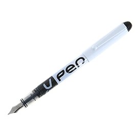 Pilot VPen Disposable Fountain Pen White Barrel 0.58 mm Tip (Retail Packaged) - Black, Single Pen