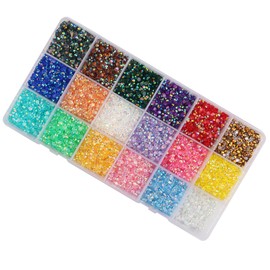 Toyhood 18 Colours 18000pcs AB Jelly Rhinestones Set, DIY Resin Crystal Rhinestones, 3mm AB Flatback Face Gems, for Nail Face Tumblers Cup DIY Crafts Decoration