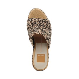 Dolce Vita Women's Lady Heeled Sandal, Black Multi Woven, 7.5