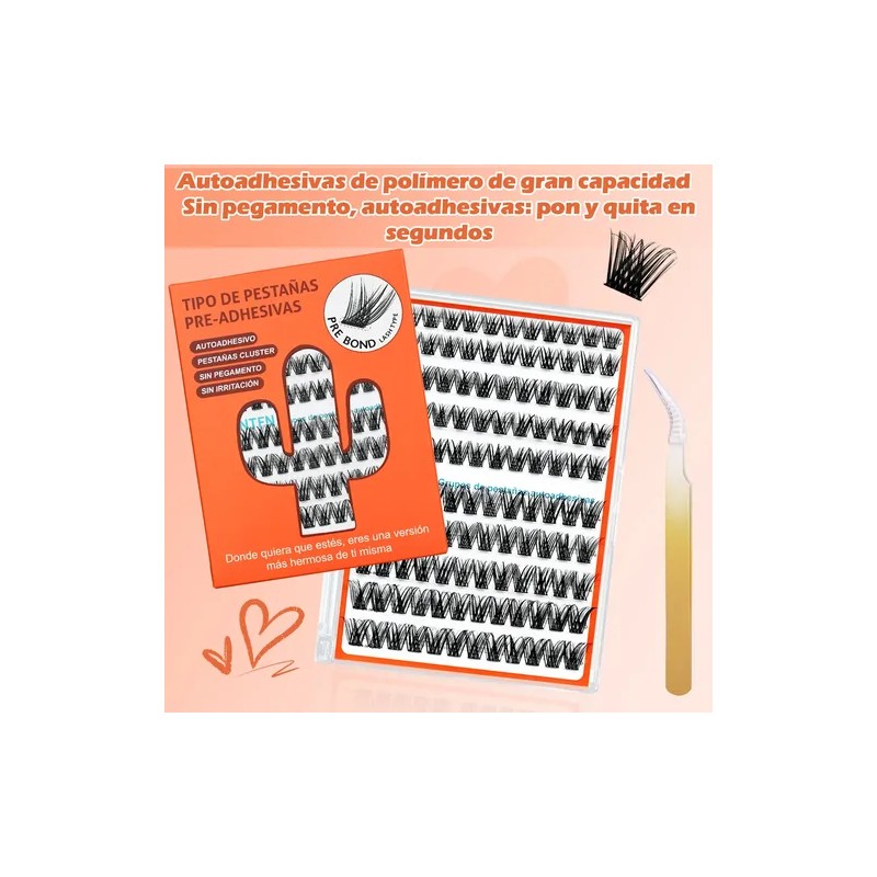 Extensiones Pestanas Autoadhesivas Naturales Mix 10-16mm Diy