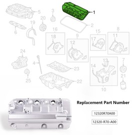 Aumzong Aluminium Rear Engine Valve Cover Compatible with 2008-2017 Honda Accord Odyssey Pilot Ridgeline Crosstour 2009-2015 Acura MDX RDX TL ZDX 3.5L 3.7L,Replaces# 12320-R70-A00