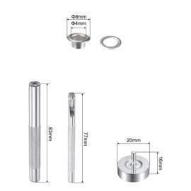 sourcing map 100 Sets Grommet Kit Metal Grommet Eyelets Silver Tone 4mm/0.16 Inch with 3pcs Installation Tools & Storage Box for Shoes Clothes Crafts Leather DIY