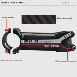MTB stem RXL SL Carbon Road Bike stem 31.8mm Carbon Fiber+Aluminum Alloy Mountain Bike Handlebar stem 6 Degree Trail Bike stem Carbon stem Road Bike 3K Glossy 70mm