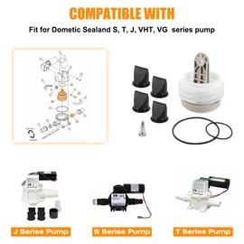 Fit for Dometic 385230980 Toilet Bellows Pump for S and J Series Vacuum Pumps and T Series Discharge Pumps Dometic RV Toilet Valve for Vacuum Pump System