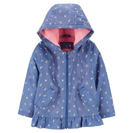 Carter's Toddler/Little Girls' Midweight Fleece Transitional Hooded Jacket, Chambray, 5/6