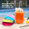SusuBee 6 Pack Metal Drinking Lid with Straw Hole and