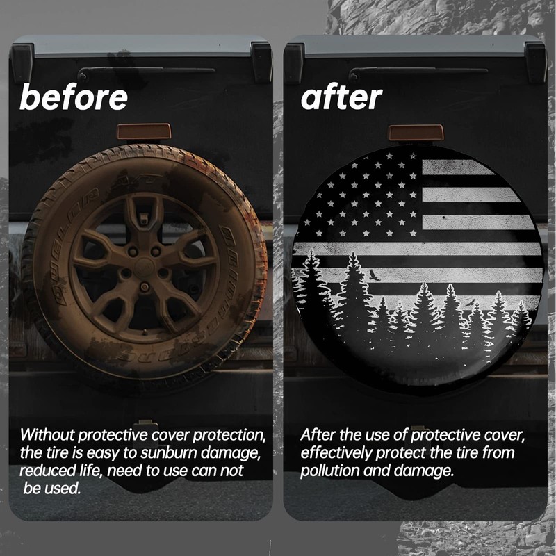 Sosolong Car Spare Tire Cover, Tire Covers for Truck, SUV,