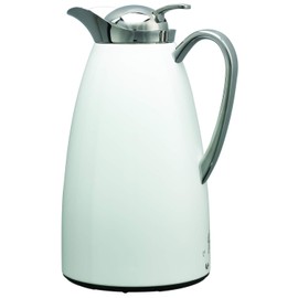 Service Ideas CJZ1WHT Classy Carafe, Glass Lined vacuum insulated, 1 Liter, 33.8 Ounces, White