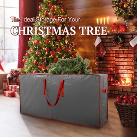 TREE STORAGE BAG Christmas Tree Storage Bag Fits Up to 7.5 Ft Tall Disassembled Tree 45 X 15 X 20 INCH Holiday Tree Storages Waterproof Material Protects from Dust Container Handles Sleek Zipper