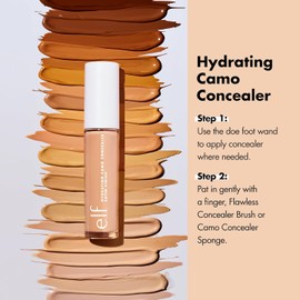 elf, Corrector de camuflaje hidratante, Ligero, Cobertura completa, Larga duración, Oculta, Corrige, Cubre, Hidrata, Destaca, Arena bronceada, Acabado satinado, 25 tonos, Uso durante todo el día, 0.2
