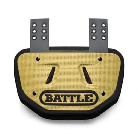 Battle Sports Novelty Football Back Plate – Hard Shell Lower Back Protector with Contoured Foam for High-Impact Protection - Adult, Gold Diamond
