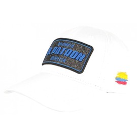 El Patron Cap White Blue Rhinestone Silver Colombia Baseball - Unisex, White