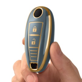 PANPHEN Car Key Case for Suzuki.Key Case Cover for Suzuki Swift Vitara Grand Vitara II SX4 Baleno Kizashi Jimny Ignis 2 Buttons, Key Case Protective Cover Accessories,Blue