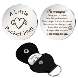 Daughter Gifts from Mom Dad Back to School Gifts for Students Pocket Hug Token Cute Keychain Daughter in Law Gifts from Mother in Law Daughter Birthday Gift Mom and Daughter Gift Graduation Gift