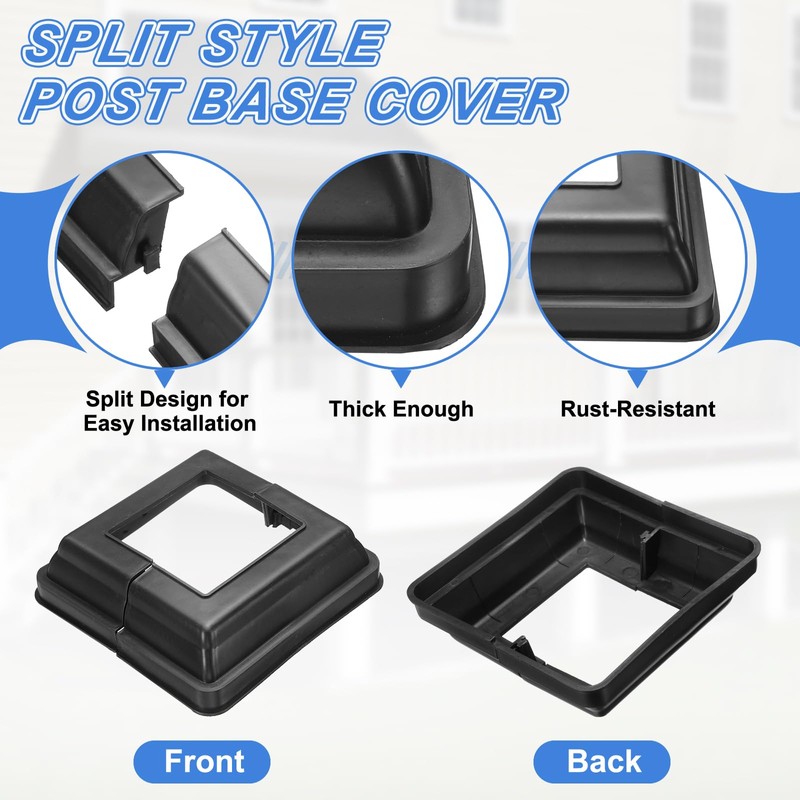 sourcing map 4Pcs Post Base Cover, 6"x5.75" (Internal Size 3.25"x3.25")