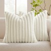 MIULEE Plush Velvet Cushion Cover Faux Fur Soft Modern Sofa Cushion Decorative Cushion Smooth Zip Washable Decorative Cushion Cover for Living Room Sofa Set of 2 50 x 50 cm Beige