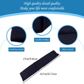 Ever Fairy - Bufanda de turbante para la cabeza, para mujer africana, suave, larga, chal, bohemio, cinta elástica para la cabeza, marino, Talla única