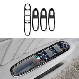 OYDDL 4pcs Car Window Switch Sticker Trim Carbon Fibre Compatible with Alfa Romeo 159 939 2004 2005 2006 2007 2008 2009 2010 2011 Interior Accessories