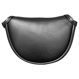 Classic Black/White Golf Putter Cover Magnetic, Center Shafted Mid Mallet Putter Head Cover Club Protection Case for Golf Clubs, Half Mallet Putter Cover (Black)