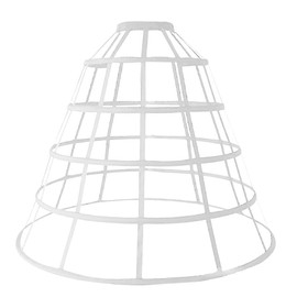 SSDH Hollow Out Caged 5-Hoop Bustle Victorian Petticoat Skirt Wedding Bridal Dress Cosplay Pannier Crinoline Underskirt Slip (White)