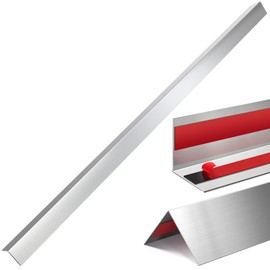 Therwen 10 Pcs 2 x 2 x 48 Inch 304 Stainless Steel Corner Guards Metal Wall Guard Protector Corner Trim Molding for Door Countertop Furniture Cabinet Protection