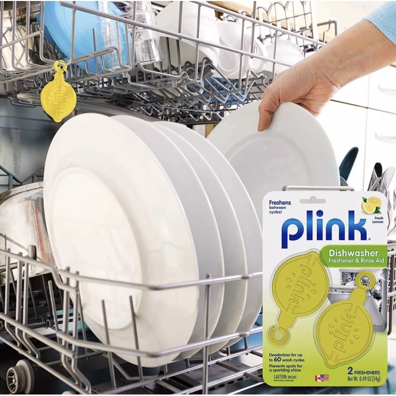 Plink Dishwasher Freshener & Rinse Aid - 2 Clip Pack