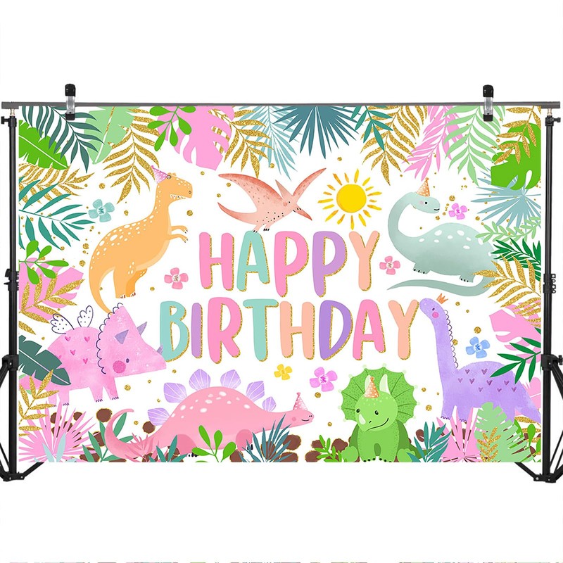 Mocsicka Dinosaur Birthday Backdrop Cartoon Dinosaur Birthday Background Party Decor