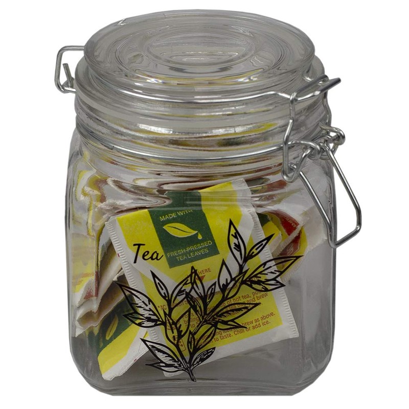 Home Basics Ludlow Canister with Metal Clasp, Clear (23 oz.)